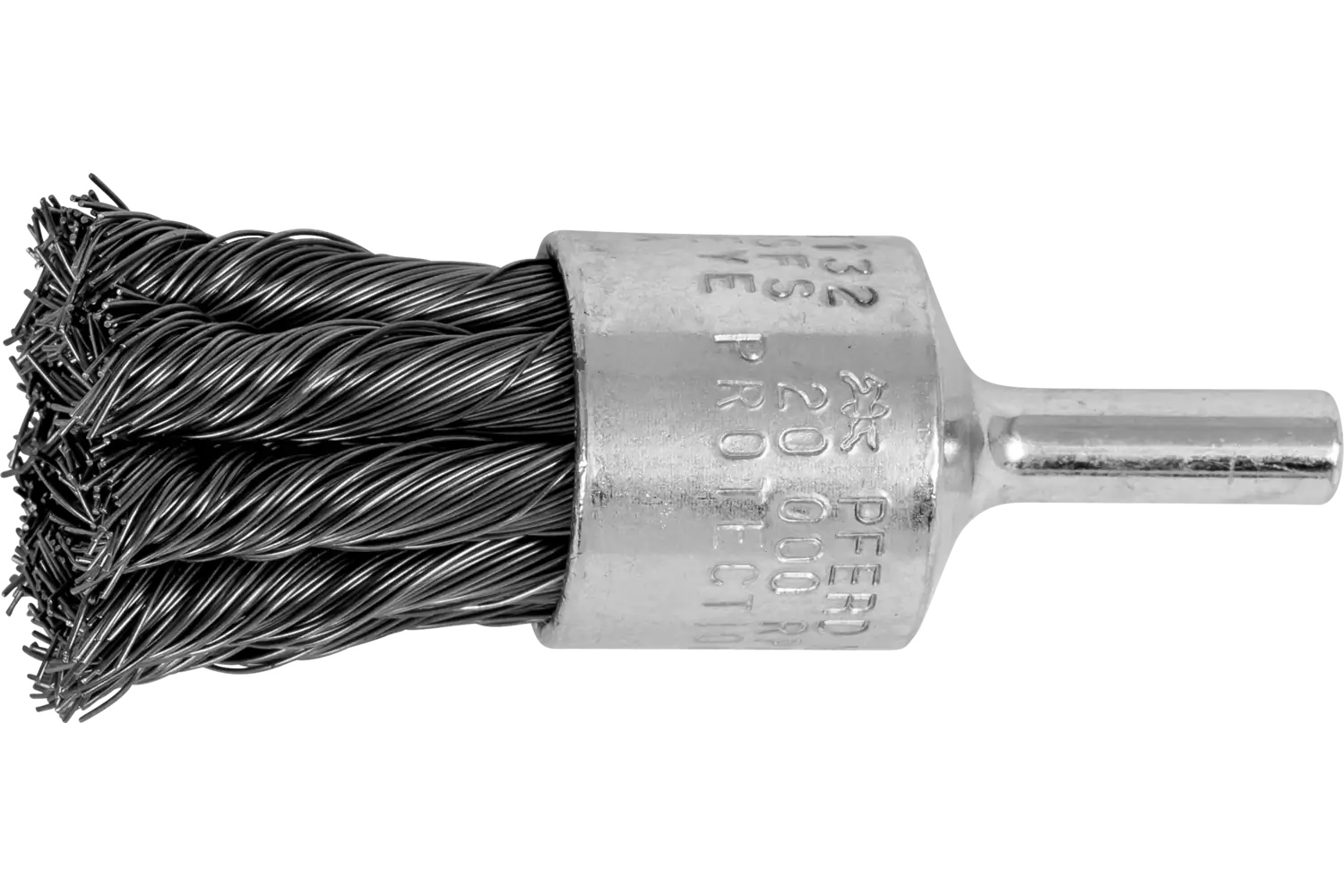 Picture of Pferd Knot Wire End Brush 3/4" Dia. Straight Cup .014 Carbon Steel 1/4" Shank